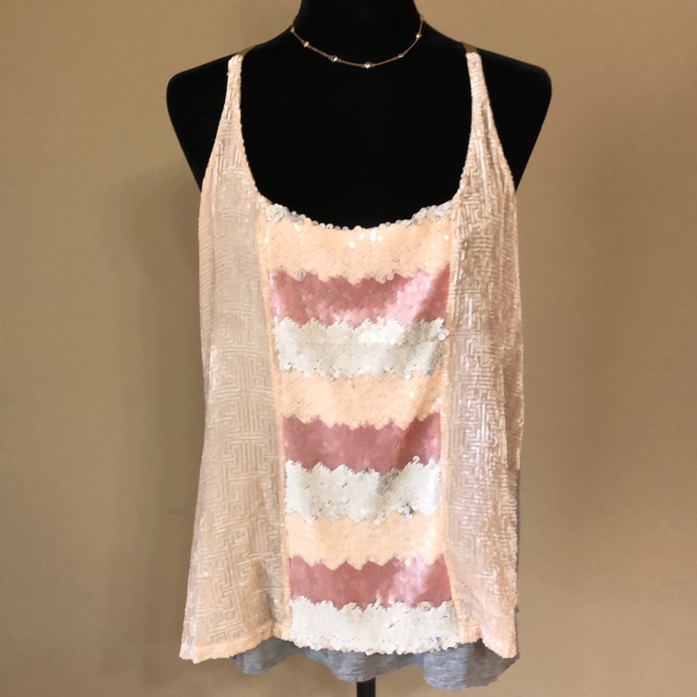 Anthropologie Tiny Sequin Tank Top